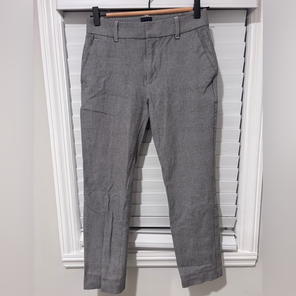 GAP Gray/Black Dress Pants Classic Straight-Leg